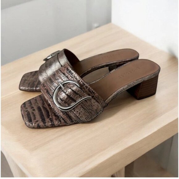 AEROSOLES Rose Gold Slide Sandals Size 6.5 - Picture 1 of 8